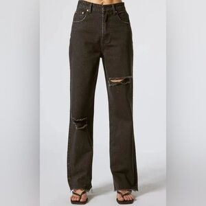 Signature8 Black Denim Distressed Pants